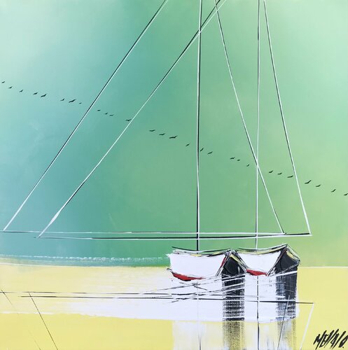 Le temps d’une envolée... (Esprit voile 2021) von Olivier Messas, Malerei kaufen auf Singulart