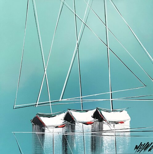 Voyage à trois... (Esprit voile 2021) von Olivier Messas, Malerei kaufen auf Singulart