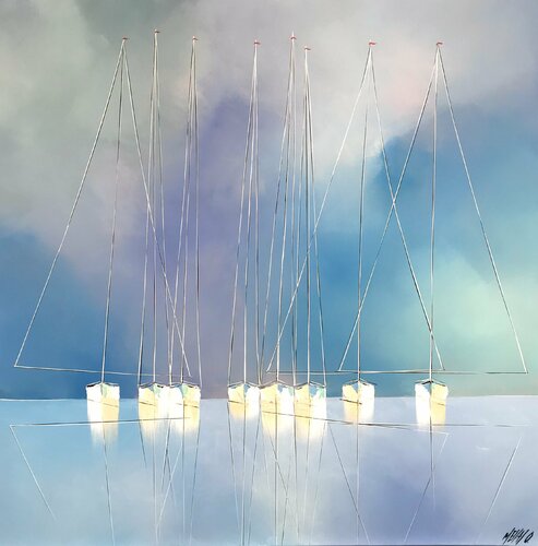 Le grand bleu... (Esprit voile 2021) von Olivier Messas, Malerei kaufen auf Singulart