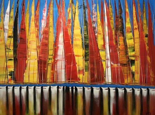 Expression de voile... (ESPRIT VOILE 2016) van Olivier Messas, Schilderij te koop op Singulart