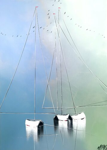 Le temps d’une pause... (Esprit voile 2021) von Olivier Messas, Malerei kaufen auf Singulart