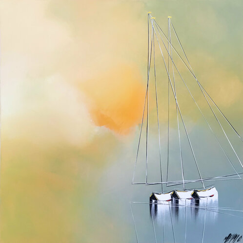 Jamais deux sans trois... (Esprit voile 2021) von Olivier Messas, Malerei kaufen auf Singulart