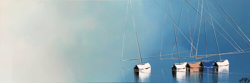 Un nouvel horizon... (Esprit voile 2021) von Olivier Messas, Malerei kaufen auf Singulart