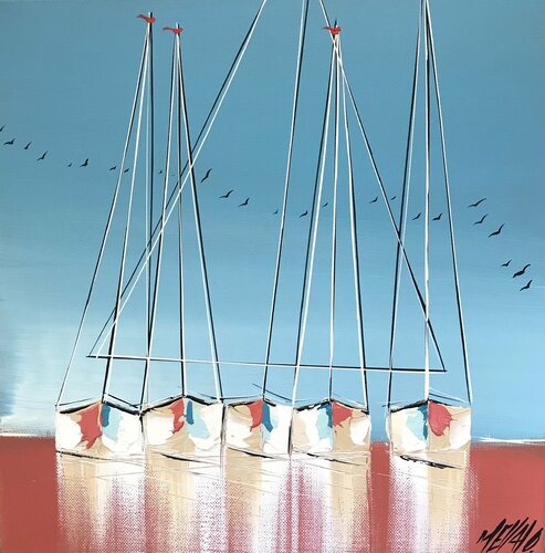 À marée basse... (Esprit voile 2021) von Olivier Messas, Malerei kaufen auf Singulart