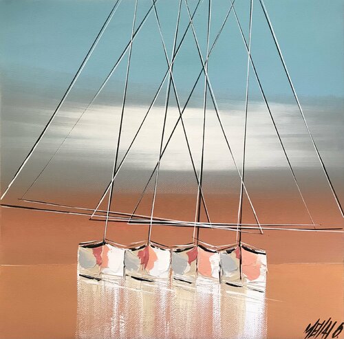 Bercés par la brise... (Esprit voile 2021) von Olivier Messas, Malerei kaufen auf Singulart