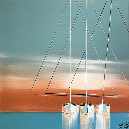 Sur les rivages de la Méditerrannée... (Esprit voile 2021) von Olivier Messas, Malerei kaufen auf Singulart