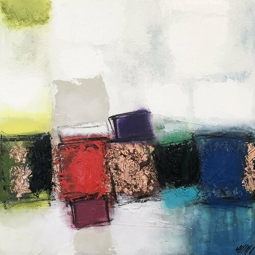 Le rendez-vous des amoureux... (LA TÊTE DANS LES NUAGES 2021) di Olivier Messas, Pittura in vendita su Singulart