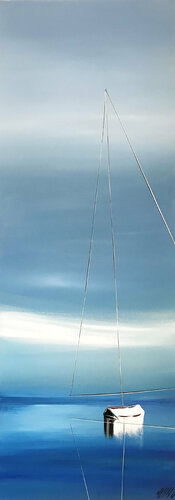 Le temps d'une pause.. (Esprit voile 2021) van Olivier Messas, Schilderij te koop op Singulart