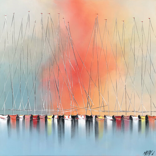 Le temps d'une pause... (ESPRIT VOILE 2019) van Olivier Messas, Schilderij te koop op Singulart