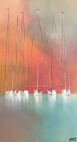 Les couleurs du bonheur... II (Esprit voile 2018) van Olivier Messas, Schilderij te koop op Singulart
