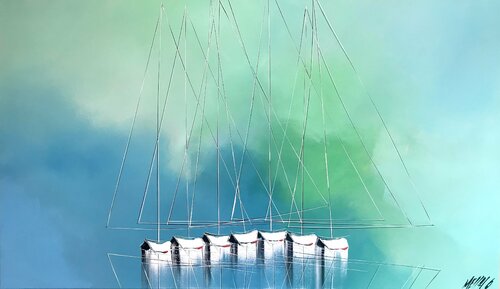 Sérénité à l’horizon... (Esprit voile 2021) van Olivier Messas, Schilderij te koop op Singulart