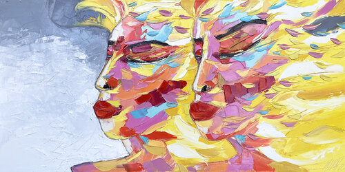 Les jumelles "Portrait 028" (VISAGE & FACE 2021) von Olivier Messas, Malerei kaufen auf Singulart