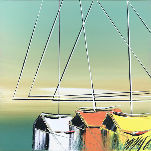 Jamais deux sans trois... (Esprit voile 2021) van Olivier Messas, Schilderij te koop op Singulart