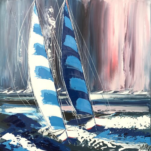 Toujours à deux... (Esprit voile 2021) van Olivier Messas, Schilderij te koop op Singulart