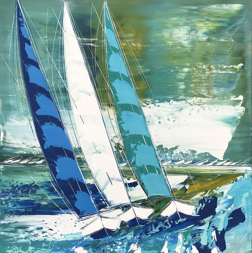 Les voiliers de Trogir... en Croatie... (Esprit voile 2021) van Olivier Messas, Schilderij te koop op Singulart