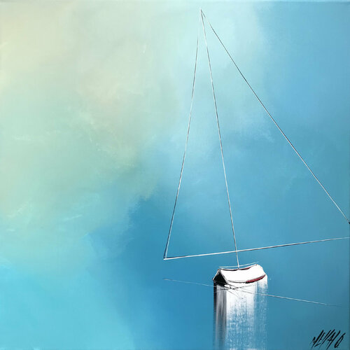 À la recherche du bonheur... (Esprit voile 2021) di Olivier Messas, Pittura in vendita su Singulart