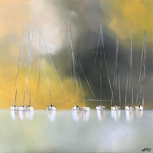Quétude en mer... (Esprit voile 2018) di Olivier Messas, Pittura in vendita su Singulart