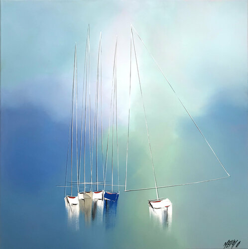 Les retrouvailles... (Esprit voile 2021) van Olivier Messas, Schilderij te koop op Singulart