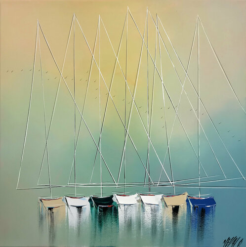 Histoire de voiliers... (Esprit voile 2021) van Olivier Messas, Schilderij te koop op Singulart