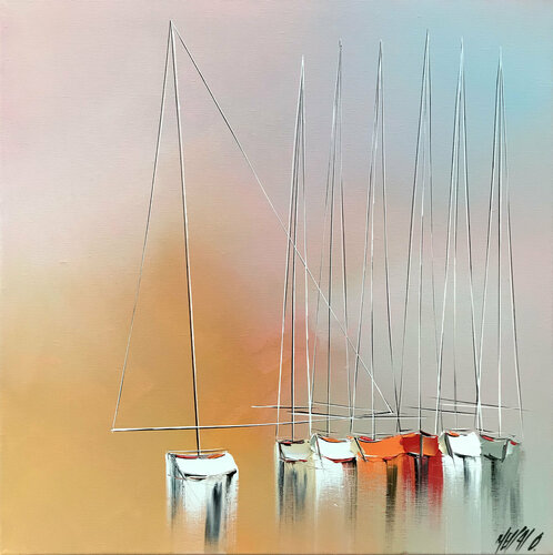 Le temps suspendu... (Esprit voile 2021) van Olivier Messas, Schilderij te koop op Singulart