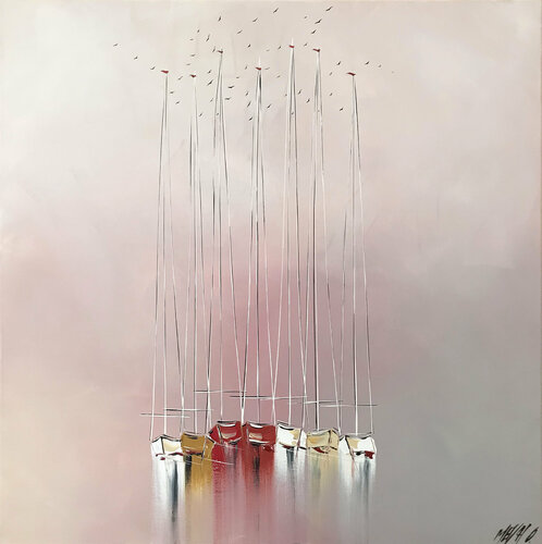 Le temps d'une envolée... (Esprit voile 2021) van Olivier Messas, Schilderij te koop op Singulart