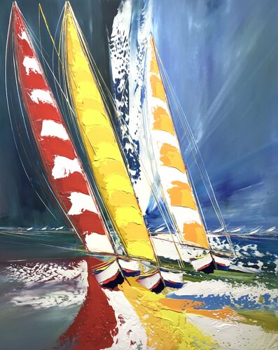 Énergie en mer... (Esprit voile 2021) van Olivier Messas, Schilderij te koop op Singulart
