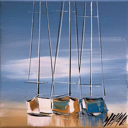 Horizon marin... (Esprit voile 2021) van Olivier Messas, Schilderij te koop op Singulart
