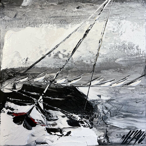 Entre vent et voile... II (Paysage abstrait 2021) by Olivier Messas, 회화 for Sale on Singulart