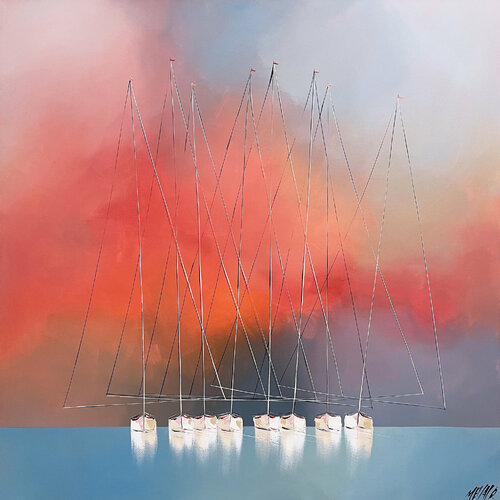 Sous un ciel d'été... (Esprit voile 2022) van Olivier Messas, Schilderij te koop op Singulart