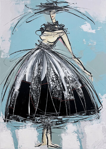 La fille à la robe à pois... (2022) van Olivier Messas, Schilderij te koop op Singulart