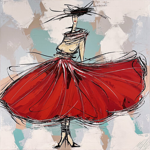 La fille aux coquelicots... (2022) van Olivier Messas, Schilderij te koop op Singulart