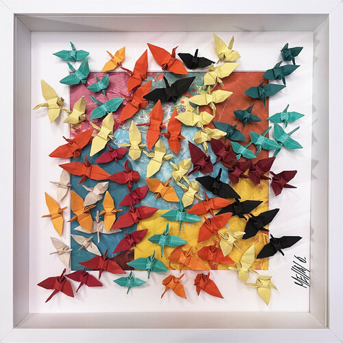 Emportés par la foule...  (ORIGAMI 2022) van Olivier Messas, Werk op papier te koop op Singulart