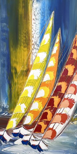 Couleurs de voile... (Esprit voile 2022) di Olivier Messas, Pittura in vendita su Singulart