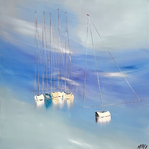 Sous le vent... (ESPRIT VOILE 2022) von Olivier Messas, Malerei kaufen auf Singulart