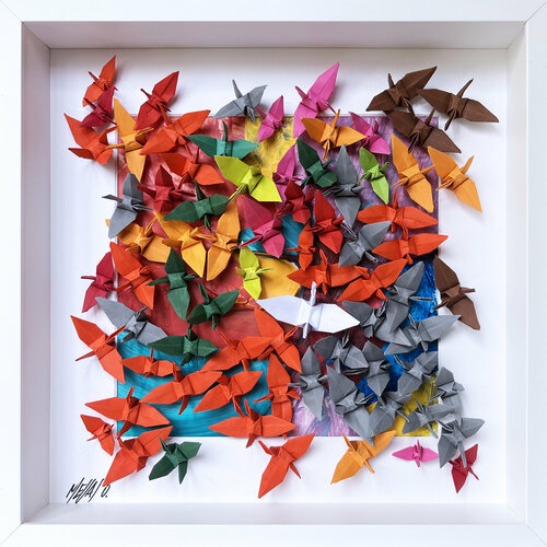 Emportés par la foule... III (ORIGAMI 2022) di Olivier Messas, Opera su carta in vendita su Singulart