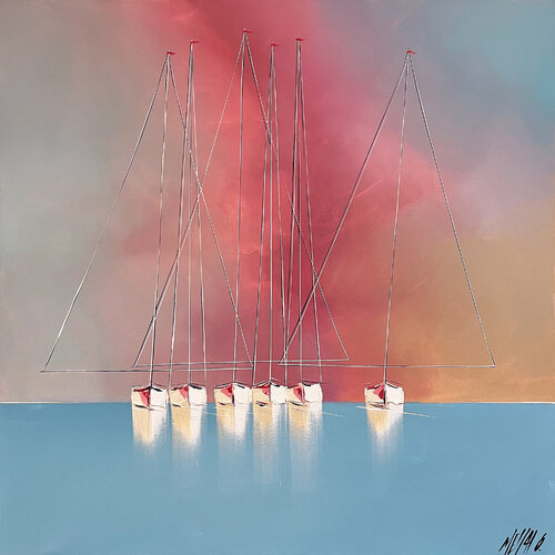 Paix en mer... (ESPRIT VOILE 2022) by Olivier Messas, Painting for Sale on Singulart