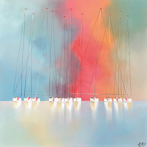 Sérénité à l'horizon... (ESPRIT VOILE 2022) di Olivier Messas, Pittura in vendita su Singulart