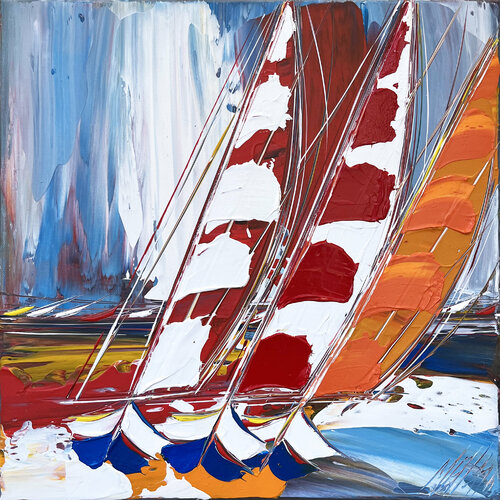 Énergie en mer... (Esprit voile 2022) di Olivier Messas, Pittura in vendita su Singulart