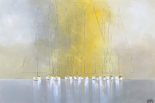 Lumière à l'horizon... (ESPRIT VOILE 2022) van Olivier Messas, Schilderij te koop op Singulart