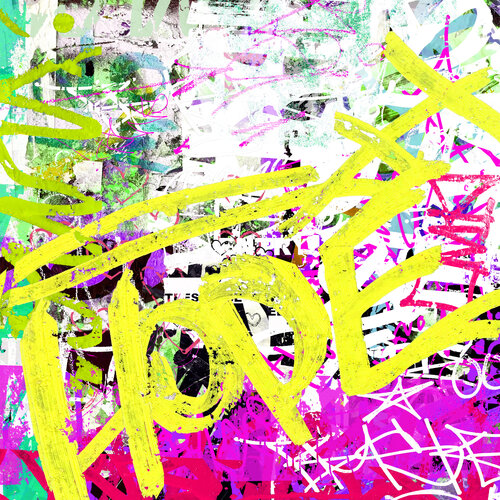 HOPE in yellow.. (STREET 2022) by Olivier Messas, 사진 for Sale on Singulart