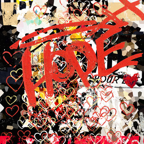 HOPE in red.. (STREET 2022) by Olivier Messas, 사진 for Sale on Singulart