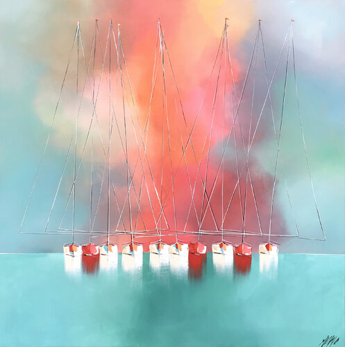Paix en mer... (ESPRIT VOILE 2022) van Olivier Messas, Schilderij te koop op Singulart