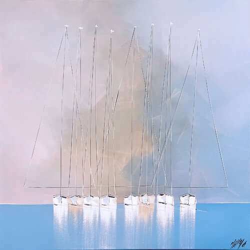 Le temps suspendu... (ESPRIT VOILE 2022) van Olivier Messas, Schilderij te koop op Singulart