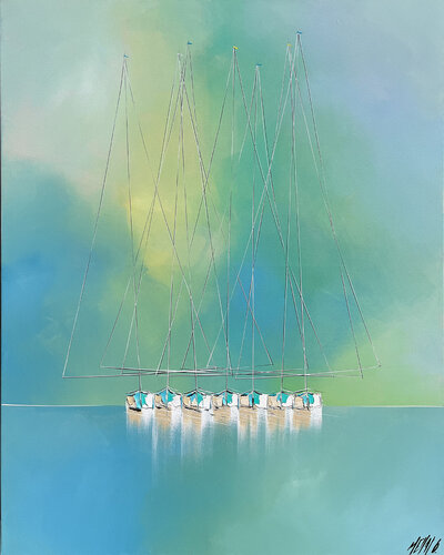 Les lumières du printemps... (ESPRIT VOILE 2022) van Olivier Messas, Schilderij te koop op Singulart