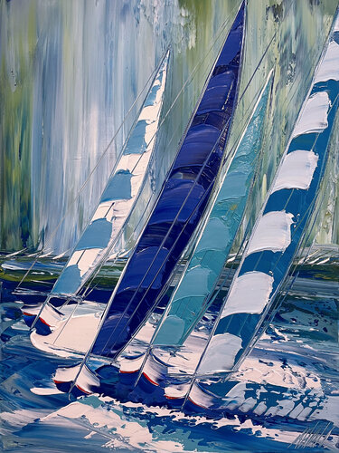 Le bleu de l'océan... (ESPRIT VOILE 2022) van Olivier Messas, Schilderij te koop op Singulart
