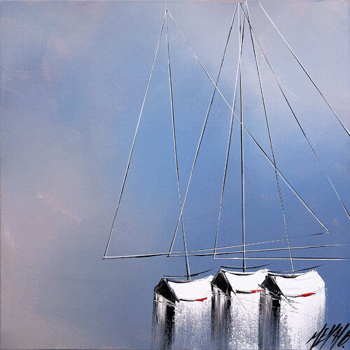 Juste à trois... (Esprit voile 2022) van Olivier Messas, Schilderij te koop op Singulart