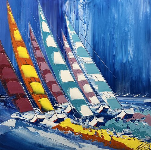 En mer… II (Esprit voile 2022) van Olivier Messas, Schilderij te koop op Singulart