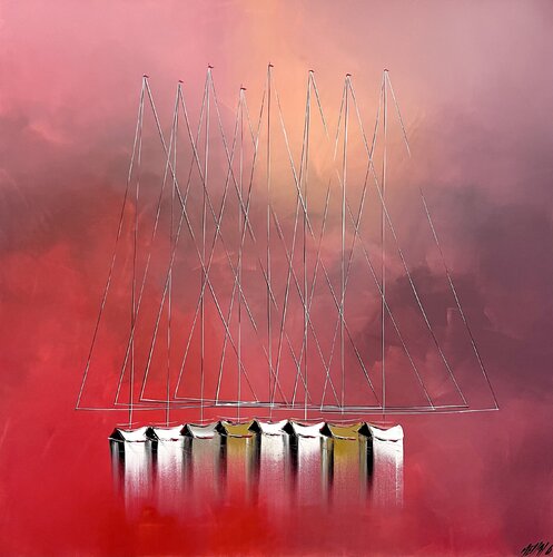 Lumière du soir... (ESPRIT VOILE 2022) von Olivier Messas, Malerei kaufen auf Singulart