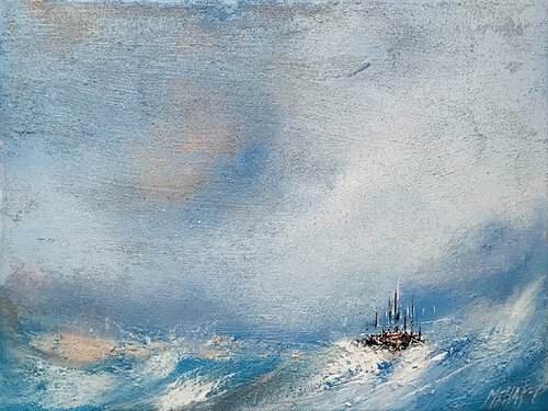 L'île perdue... (PAYSAGE ABSTRAIT 2014) von Olivier Messas, Malerei kaufen auf Singulart