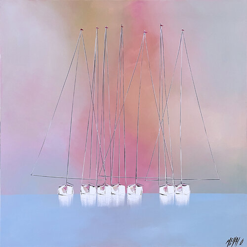Douceurs à l'horizon.. (ESPRIT VOILE 2023) di Olivier Messas, Pittura in vendita su Singulart